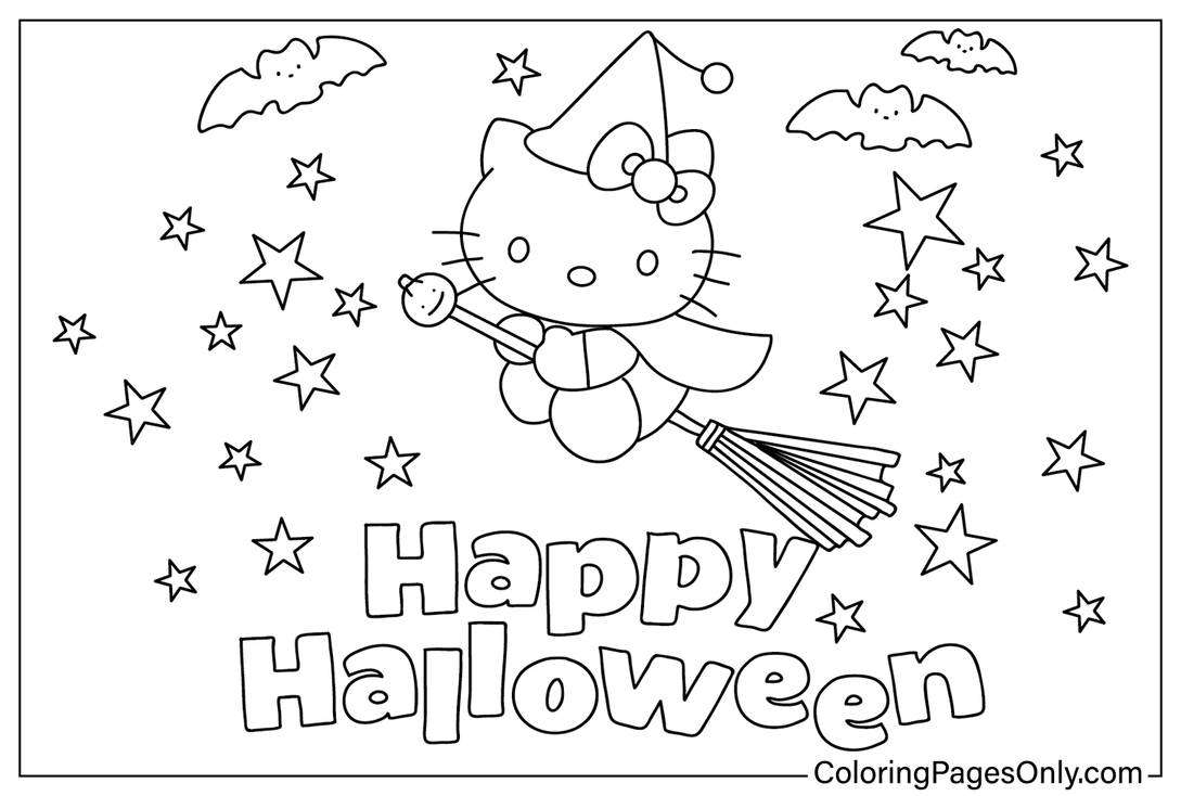 Hello Kitty színező oldalak Halloween a Coloringpa által kirakós online