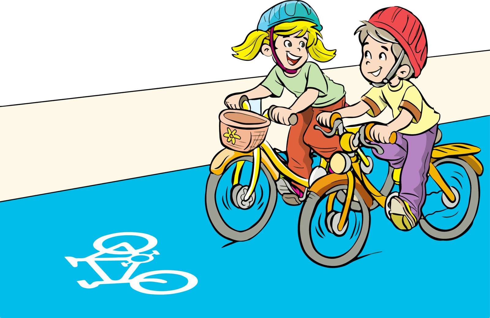 bambini in bicicletta puzzle online