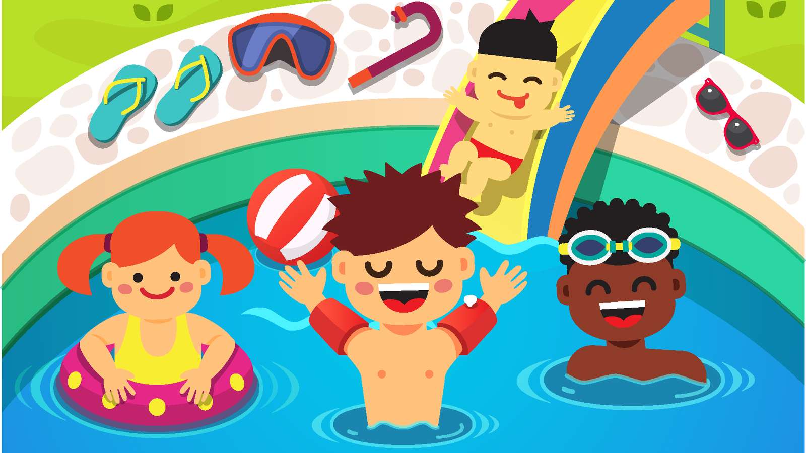 pool party happy puzzle online