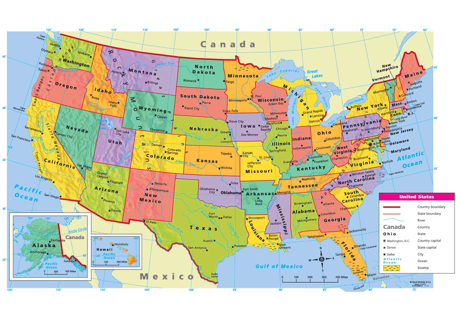 Карта США пазл онлайн