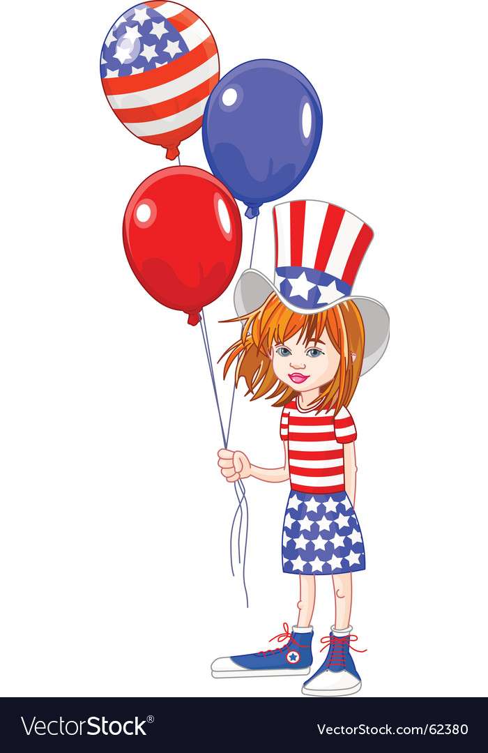 Fourth of july girl vector image online puzzle
