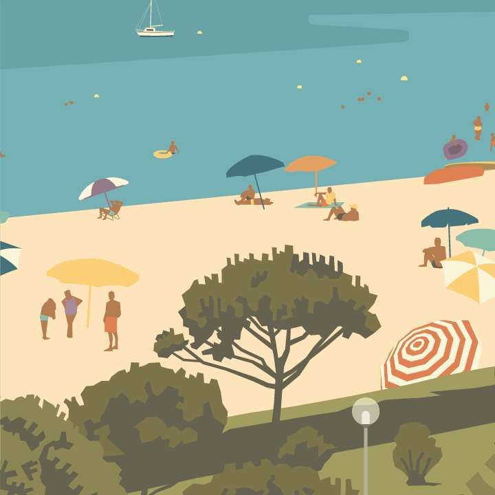 Η πευκόφυτη παραλία στο Argelès sur Mer online παζλ