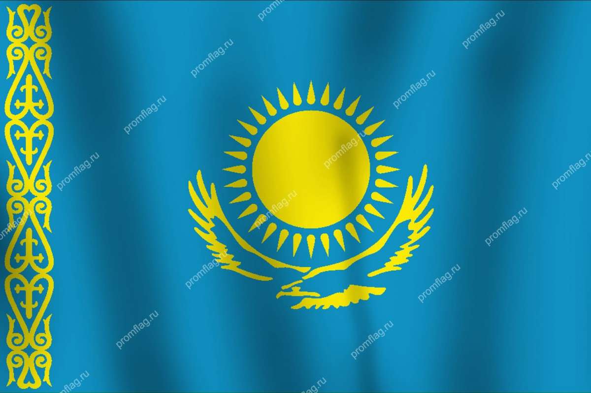 bandera de kazajstán rompecabezas en línea
