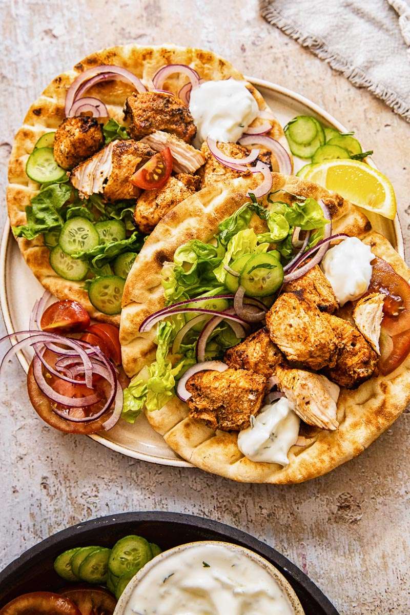 Wraps de pollo y kebab rompecabezas en línea