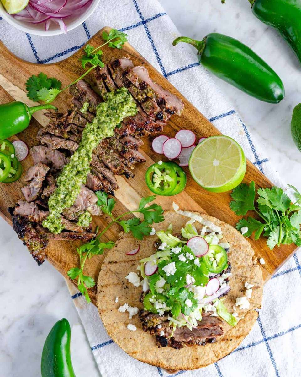 Chimichurri Steak Tacos pussel på nätet