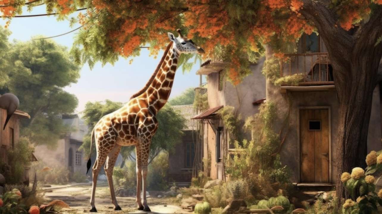 roztomilá žirafa skládačky online