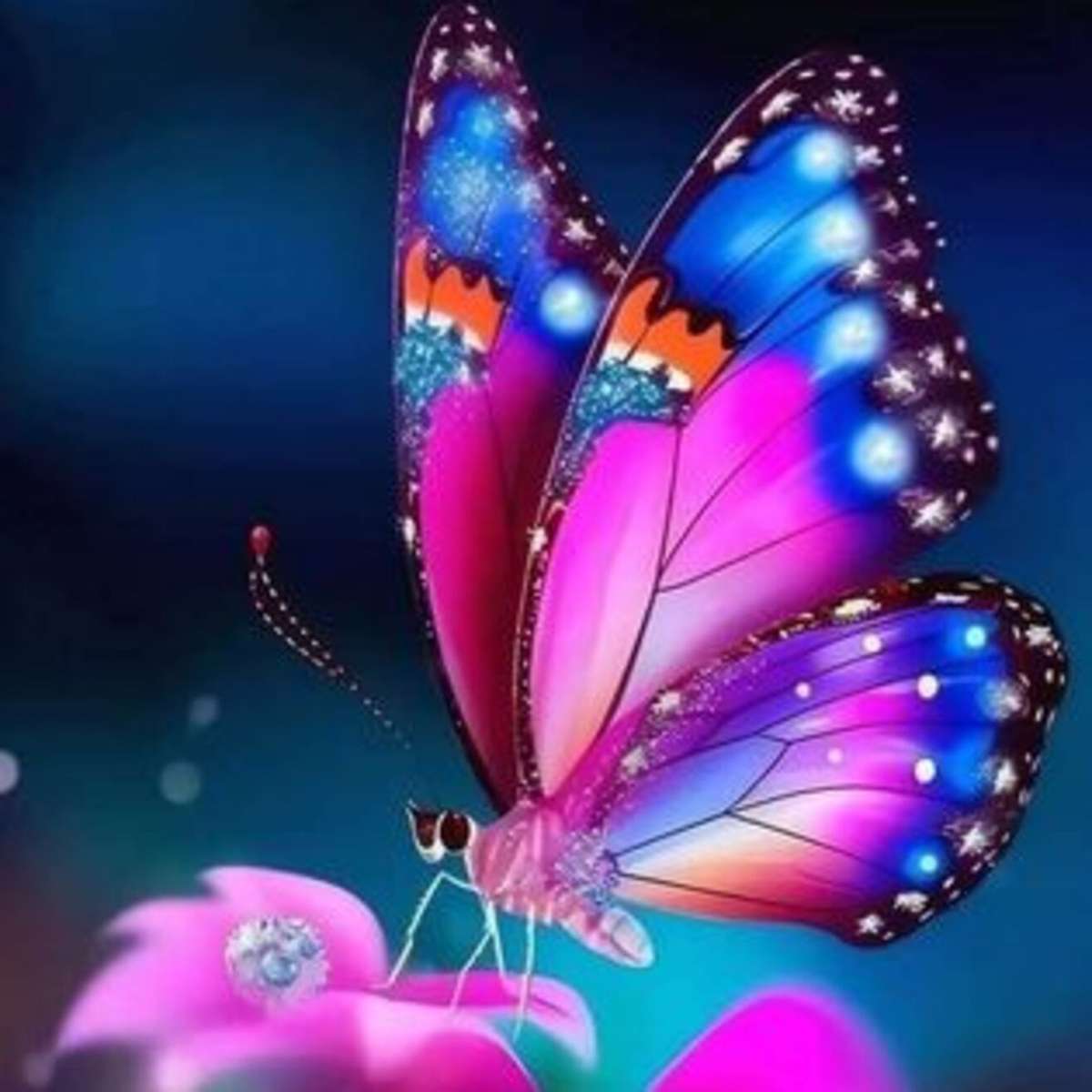 gândac lyoder drăguț fluture albastru jigsaw puzzle online