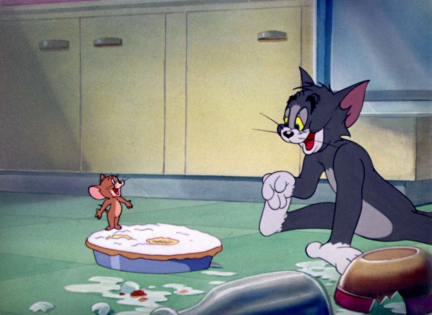 Tom und Jerry und begannen zu arbeiten Online-Puzzle