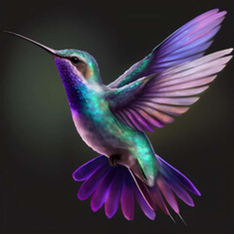 Lo scarabeo Lyoder e i colibri verde-viola puzzle online
