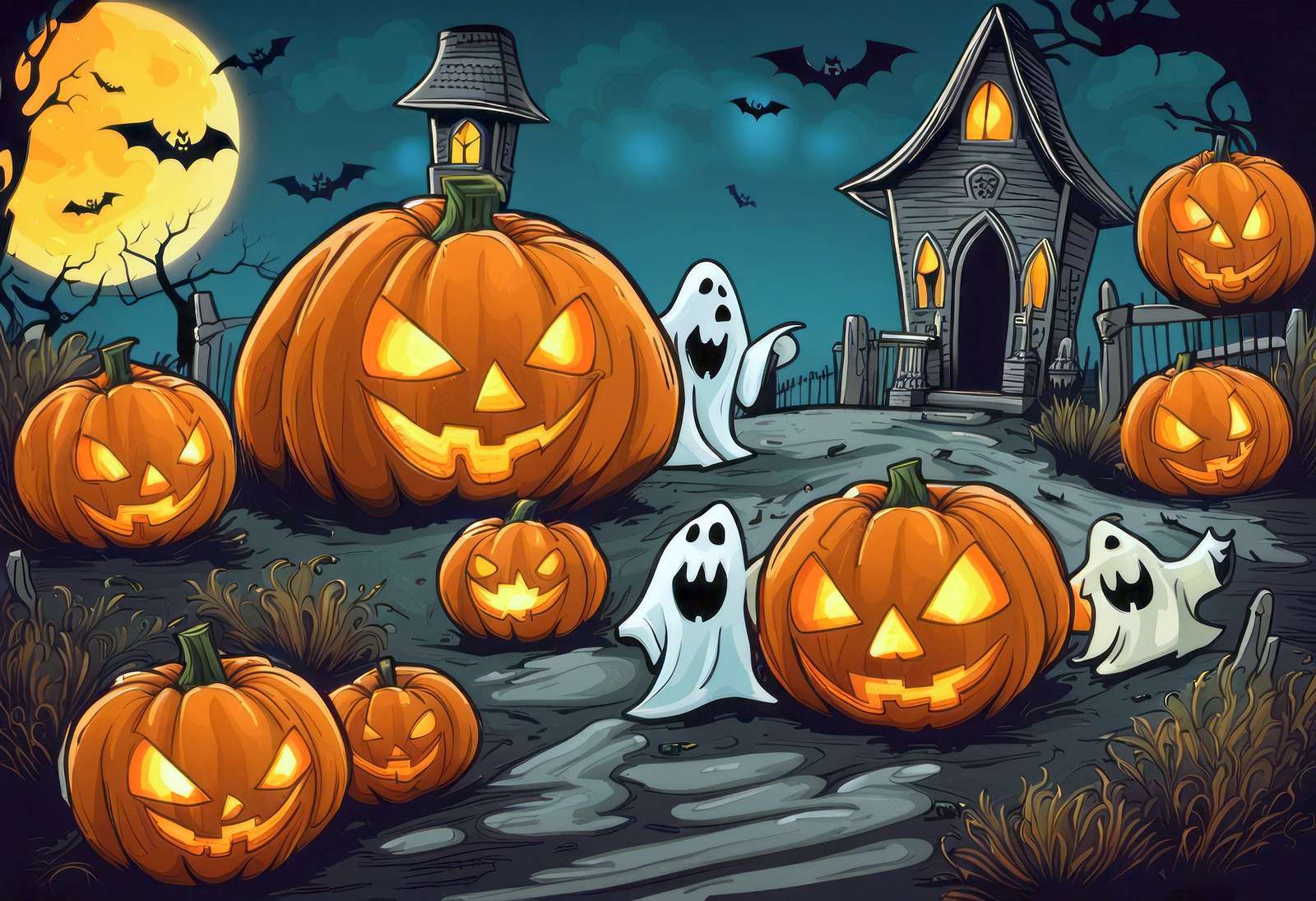 Хэллоуин – веселье начинается! онлайн-пазл