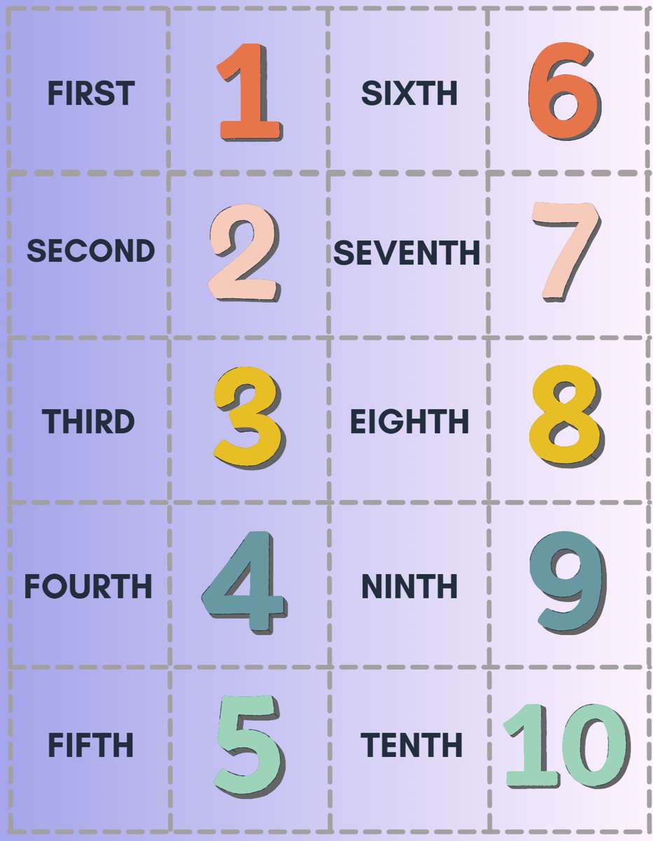 Numeri ordinali puzzle online