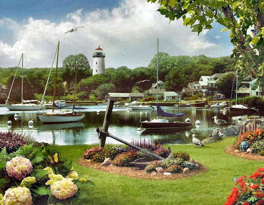 Cove with boats jigsaw puzzle online