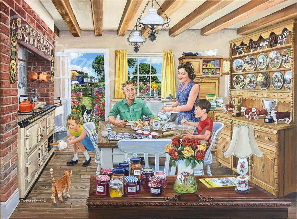 Pasto in famiglia in cucina puzzle online