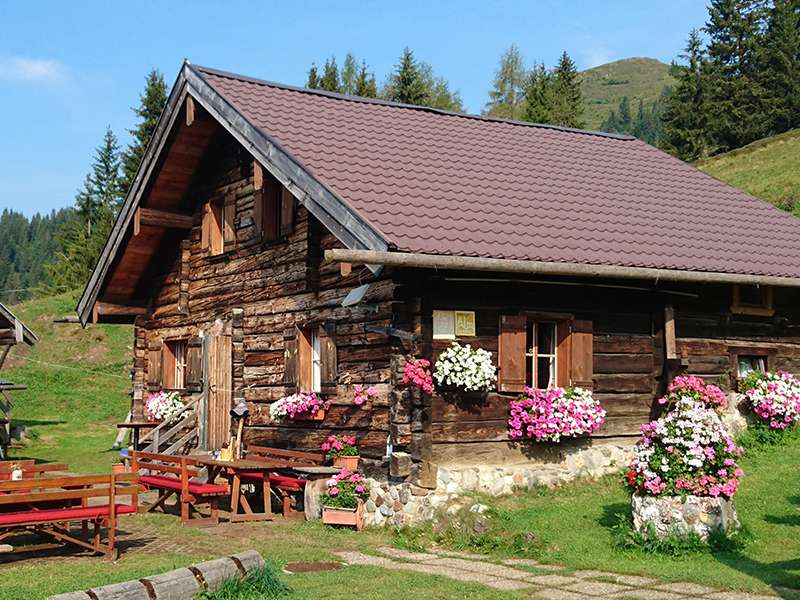 houten huis in de bergen legpuzzel online