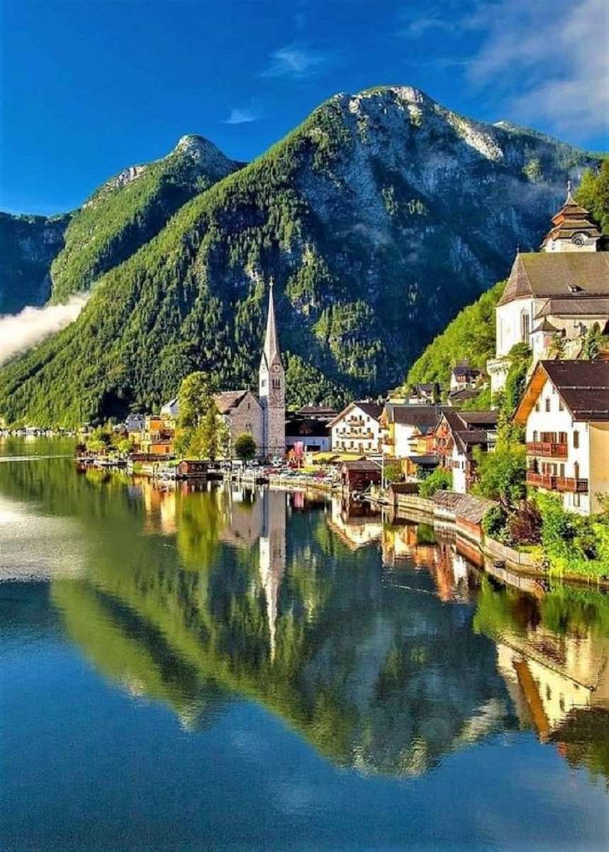 Езерото Халщат - Австрия онлайн пъзел