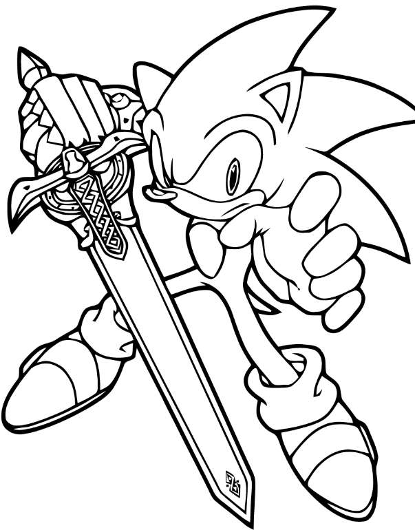 Sonic mit Schwert und Handrüstung Puzzlespiel online
