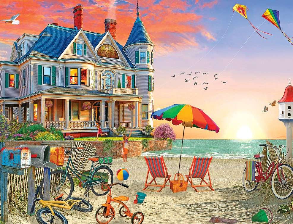 Villa vicino alla spiaggia sabbiosa puzzle online