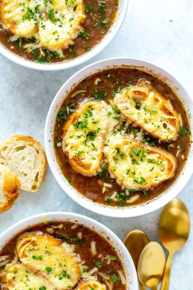 Френска лучена супа онлайн пъзел
