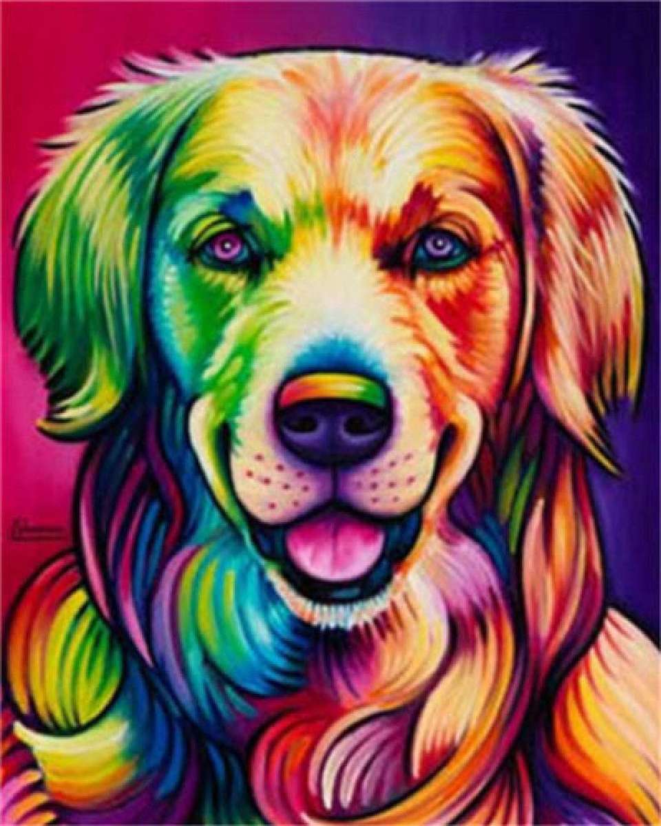 πολύχρωμο σκυλί παζλ online