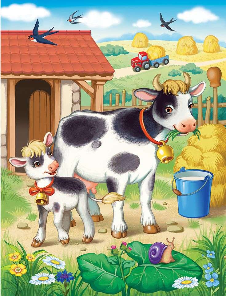 Vaca si vitel jigsaw puzzle online