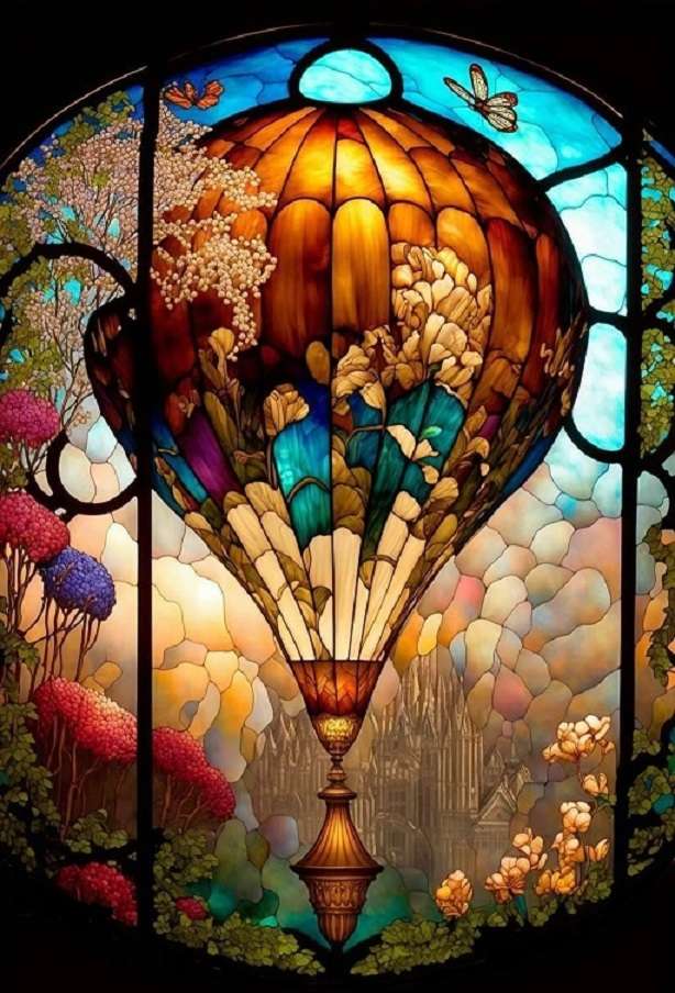 vzduchový balón z barevného skla skládačky online