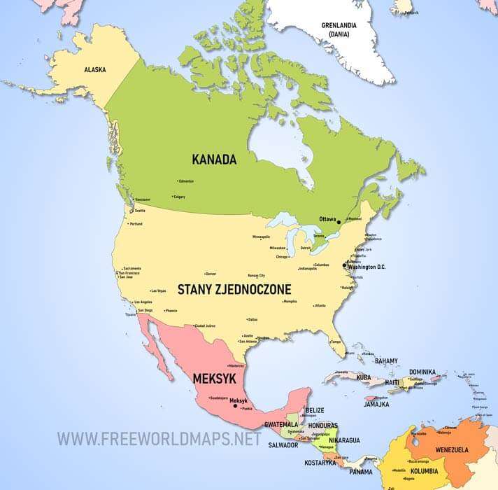 Map of North America jigsaw puzzle online