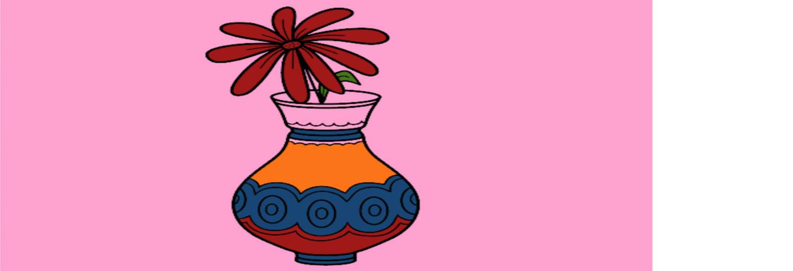 dibujo de una flor en un jarròn rompecabezas en línea