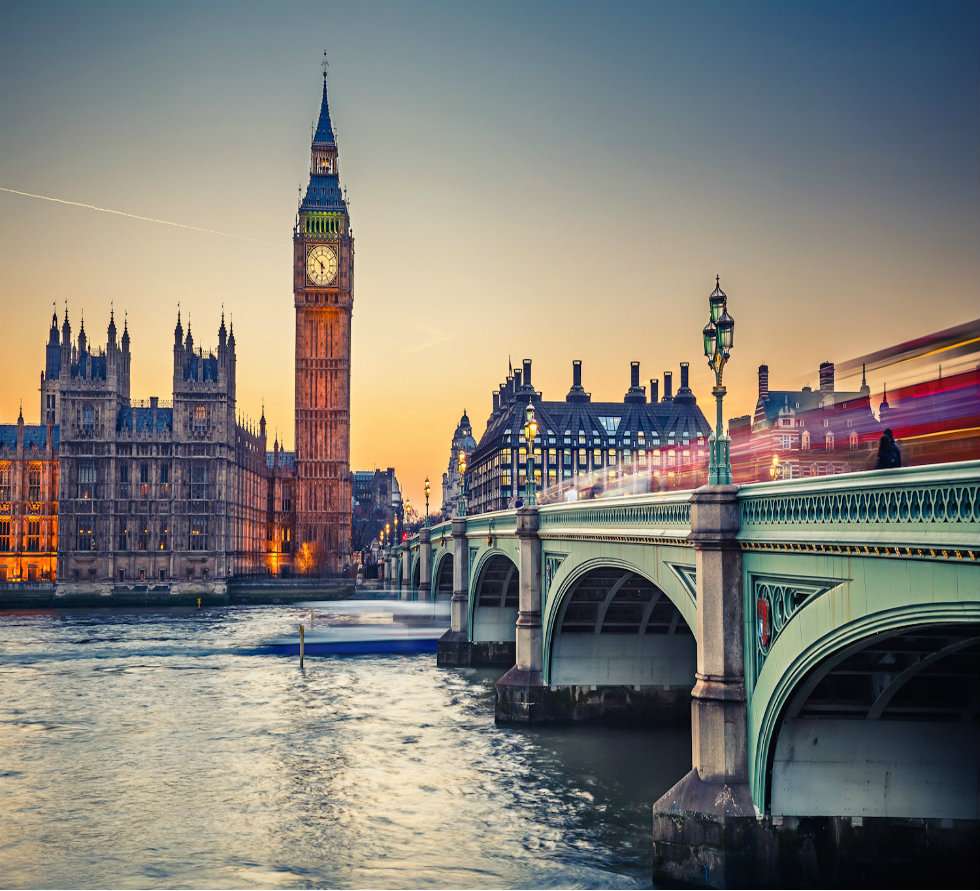 Londýn s řekou Temží online puzzle