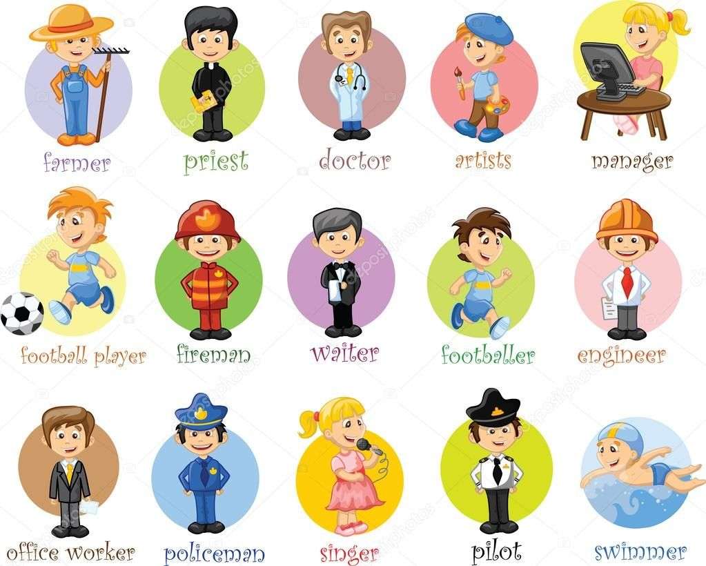 Professions in English jigsaw puzzle online