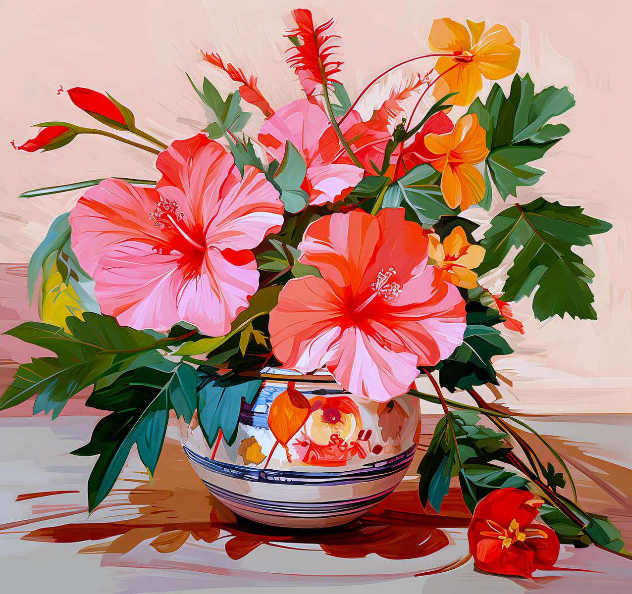 Bouquet d'hibiscus puzzle en ligne
