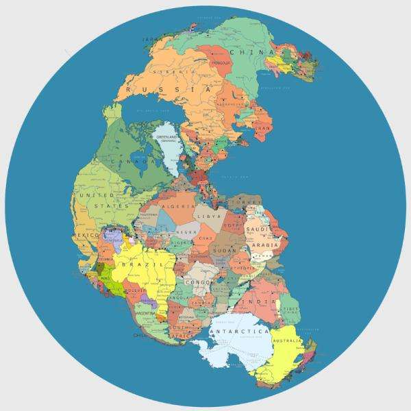 Mappa della Pangea puzzle online