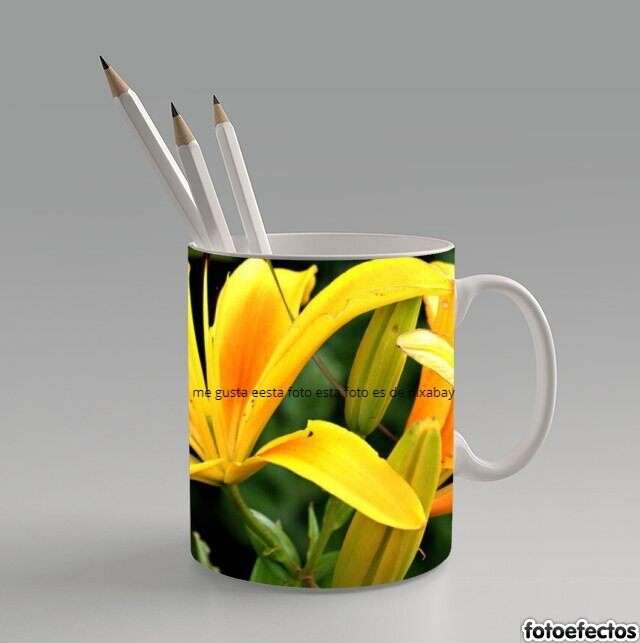 J'aime ce mug avec des fleurs jaunes puzzle en ligne