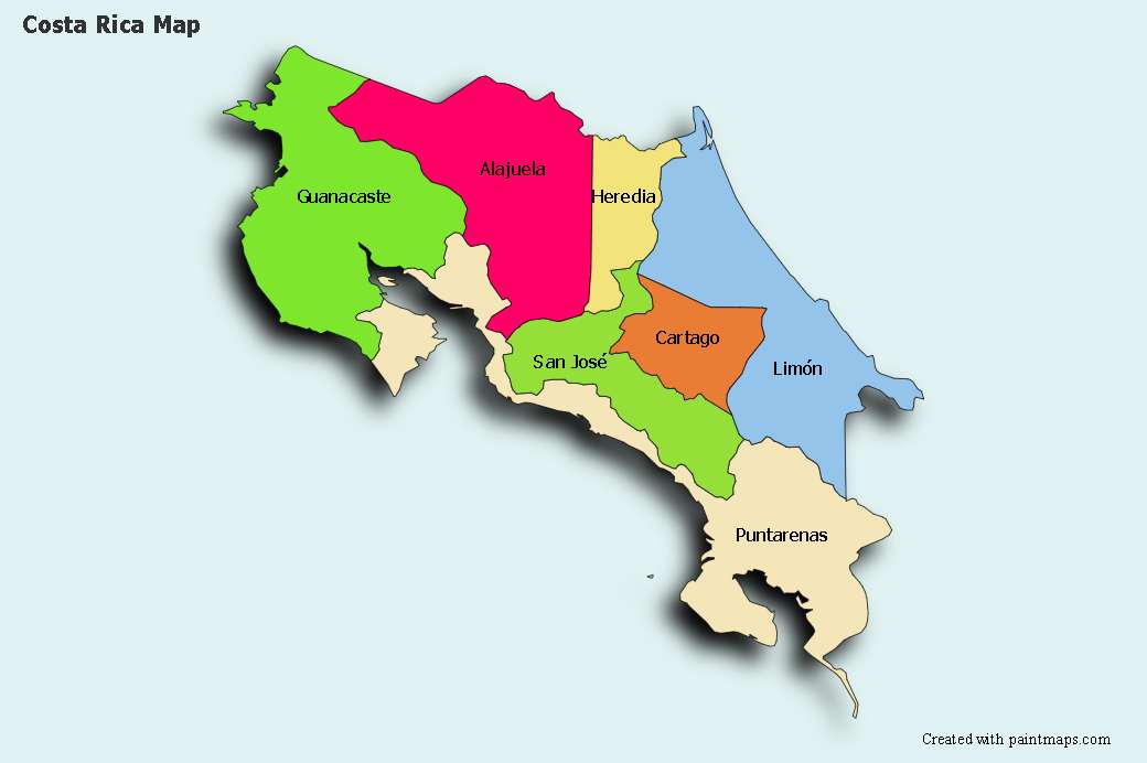 Provincies van Costa Rica online puzzel