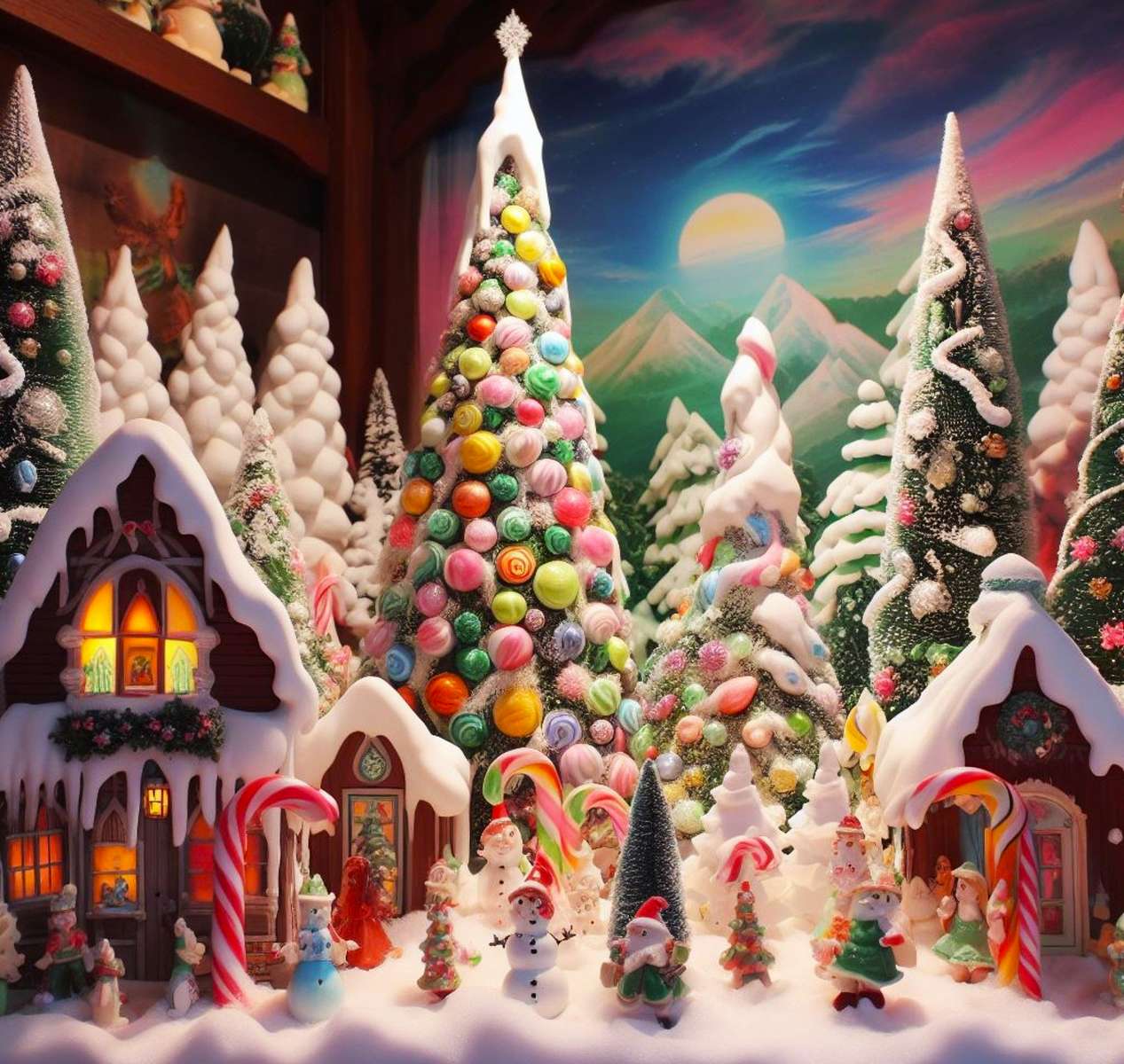 Cukros díszek karácsonyra kirakós online