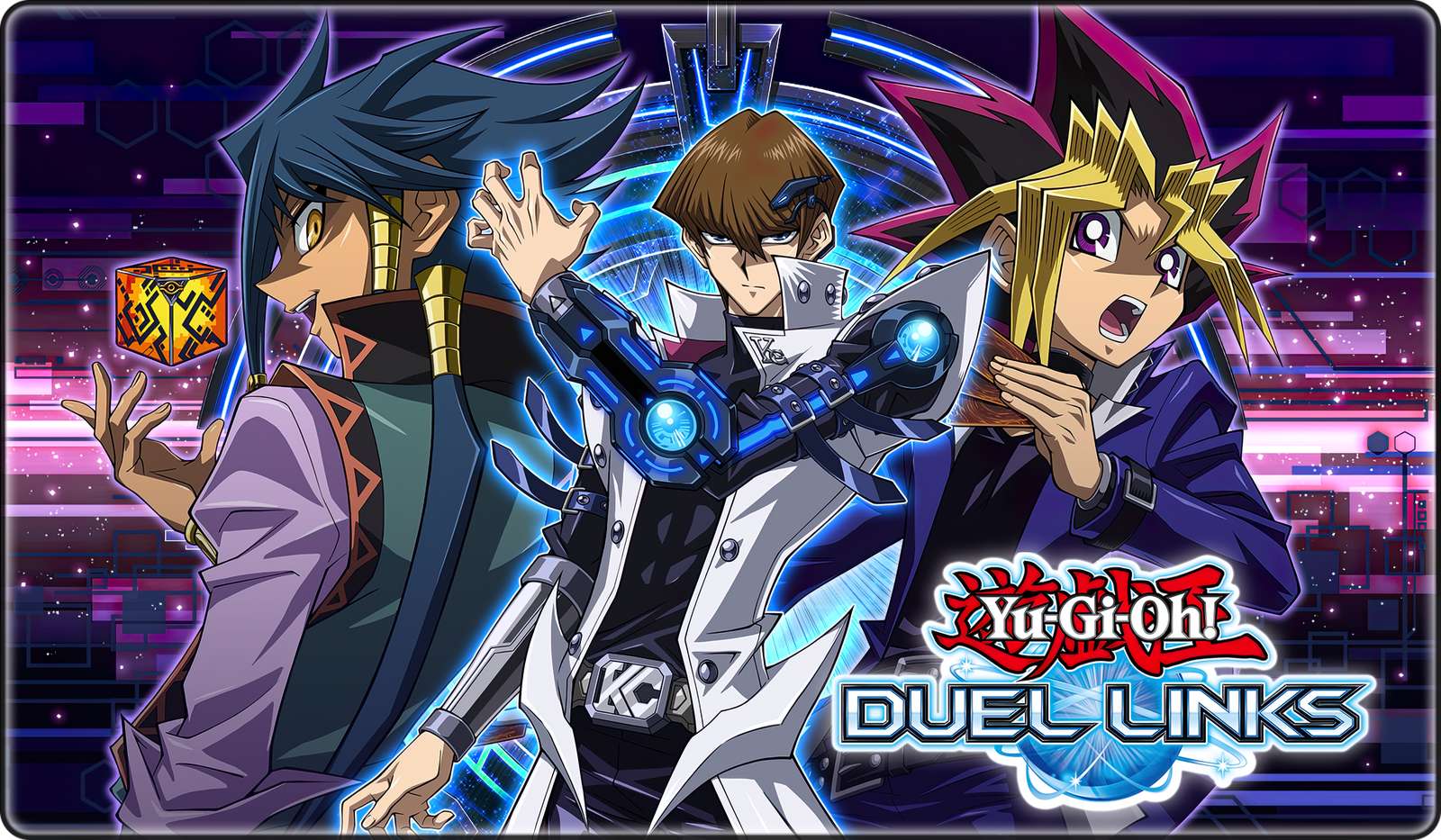 Yugi Muto, Seto Kaiba e Diva Aigami. quebra-cabeças online