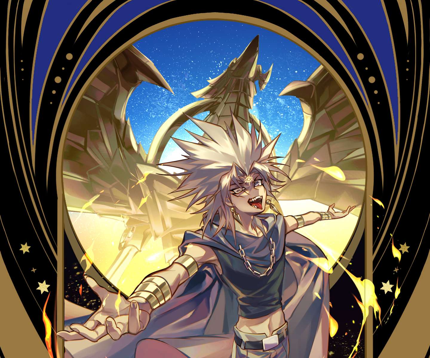 Yami Marik und der geflügelte Drache von Ra. Online-Puzzle