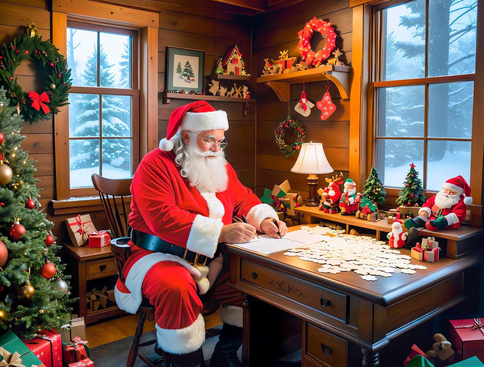 Πολυάσχολος Άγιος Βασίλης παζλ online