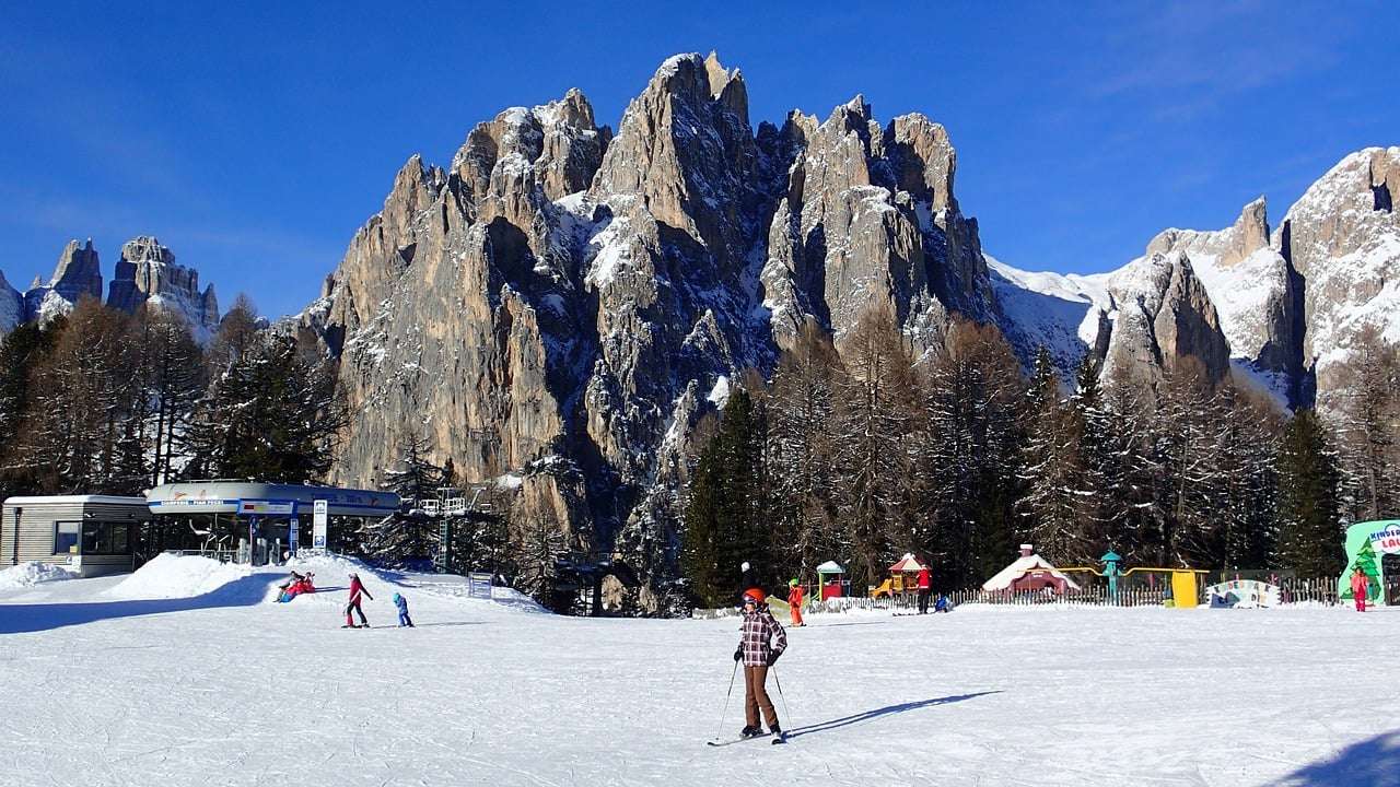 Montagne, neve, Dolomiti puzzle online