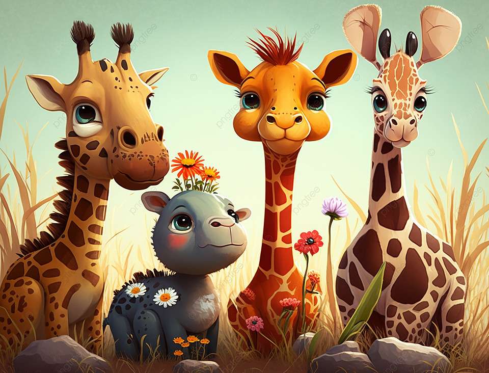 animated giraffes jigsaw puzzle online