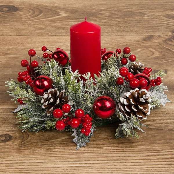Χριστουγεννιάτικο στεφάνι από κερί online παζλ