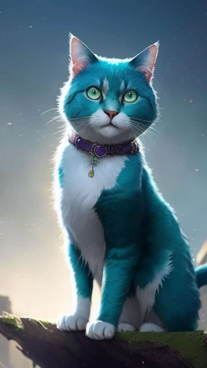 modrá kočka skládačky online