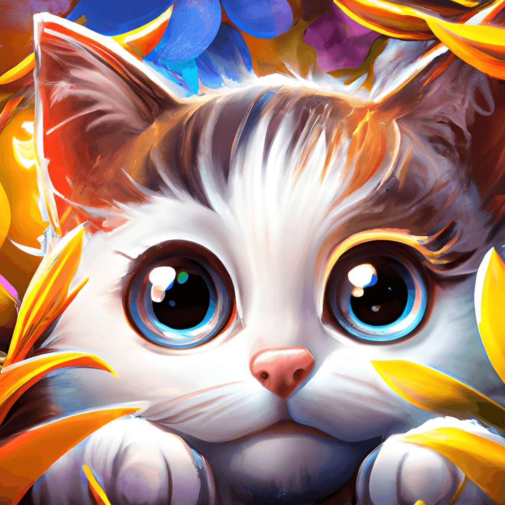 かわいい猫 - 1024 個 オンラインパズル