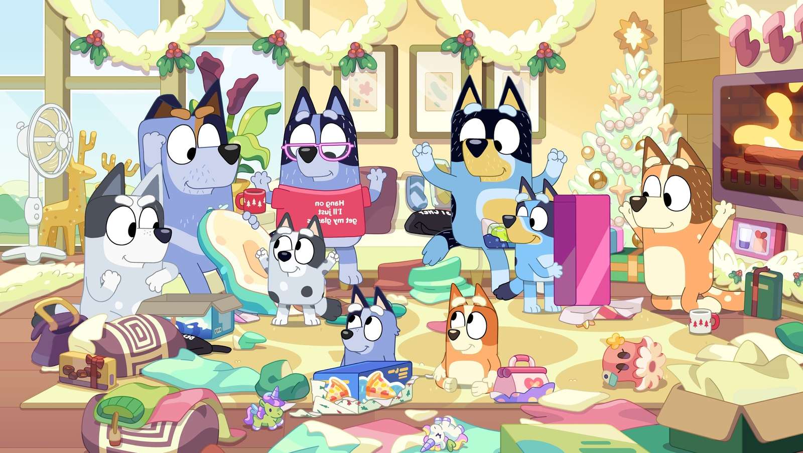 Bluey e sua família desejam um Feliz Natal! quebra-cabeças online