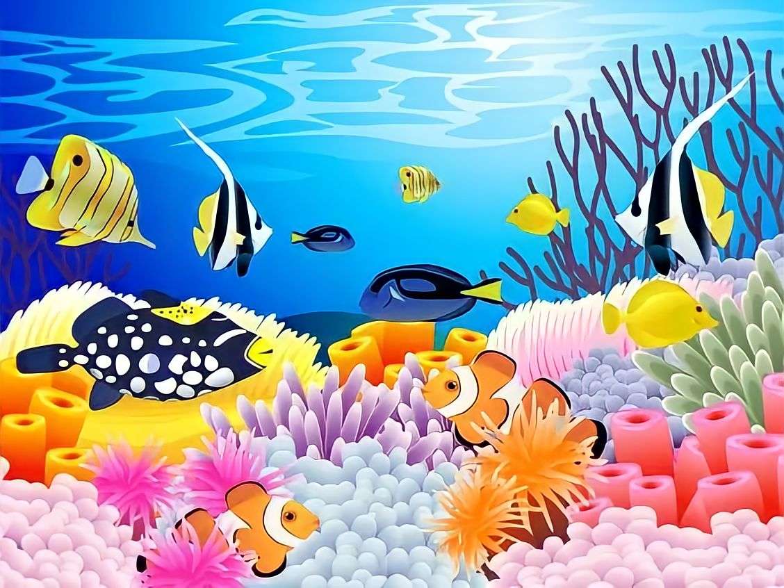 Aquatisch ecosysteem van koraalriffen legpuzzel online