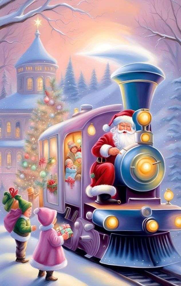 Рождественский поезд пазл онлайн