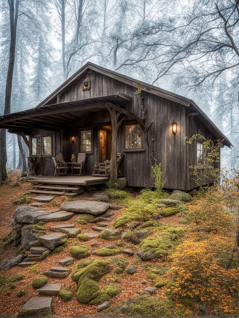 дом в лесу онлайн-пазл