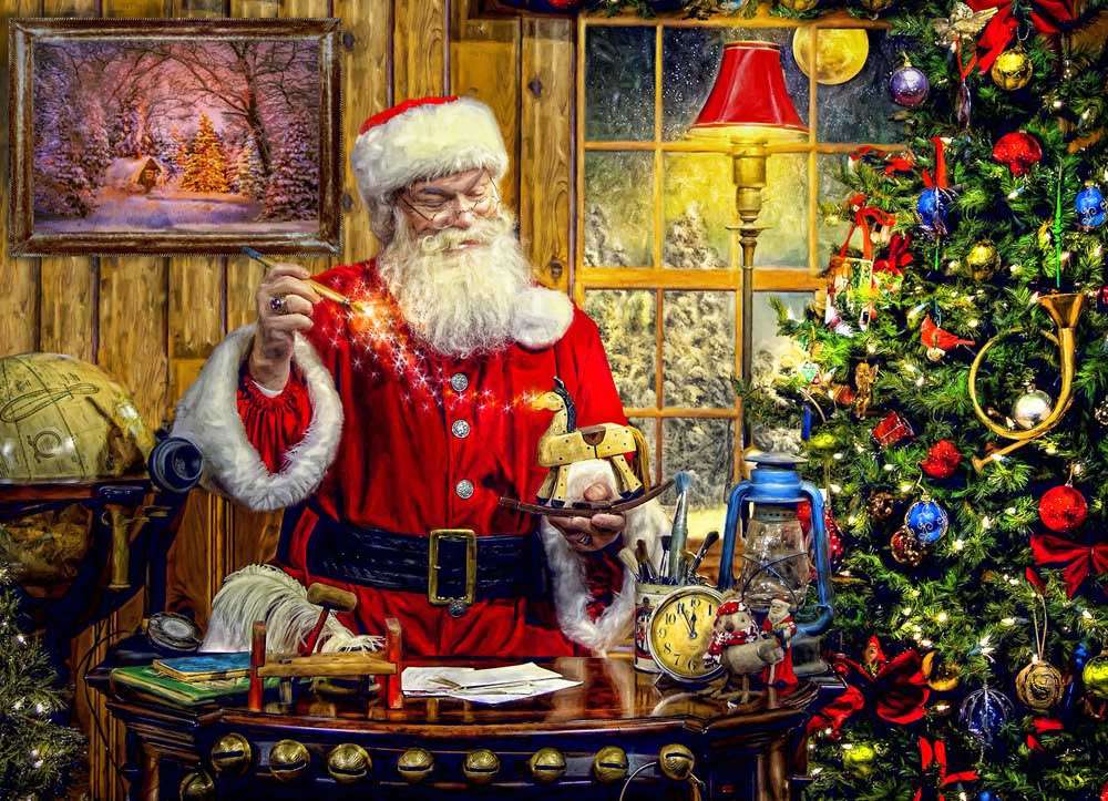 Papá Noel hace magia rompecabezas en línea