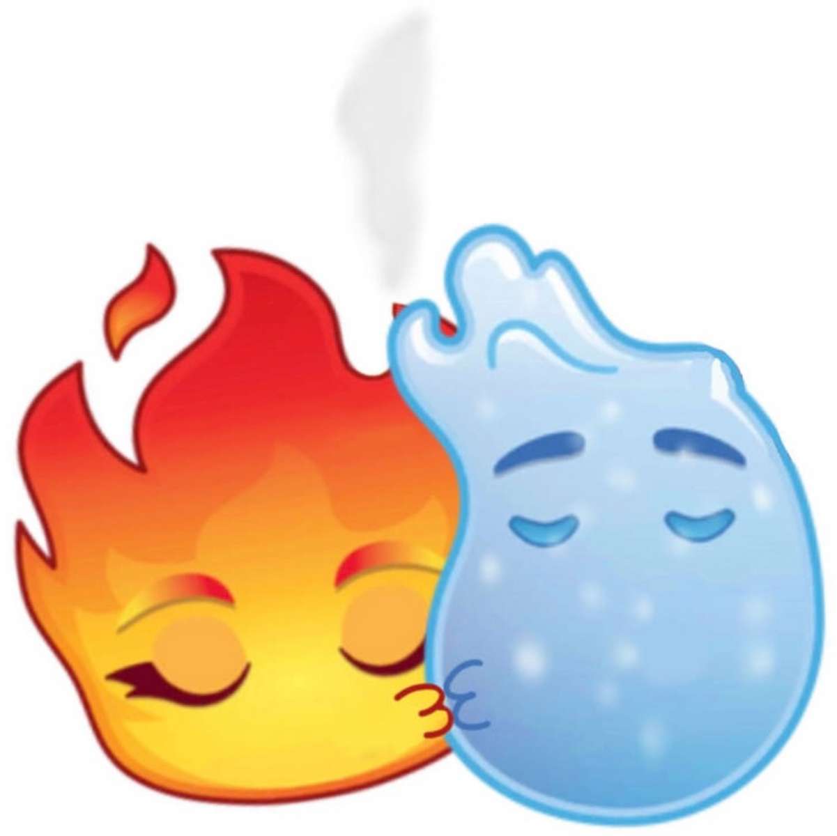 Emoji Ember and Wade Kissing Emoji❤️❤️❤️ онлайн пазл