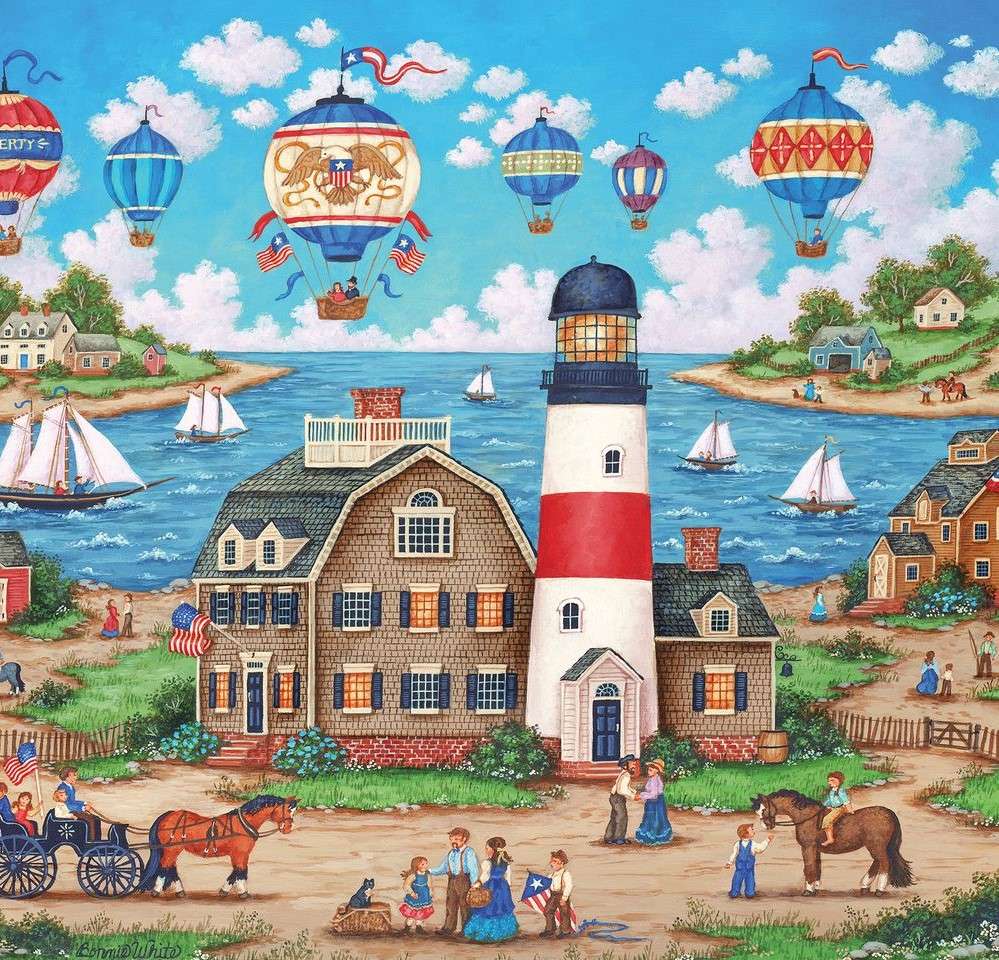 Die Bucht und eine Ballonfahrt Puzzlespiel online