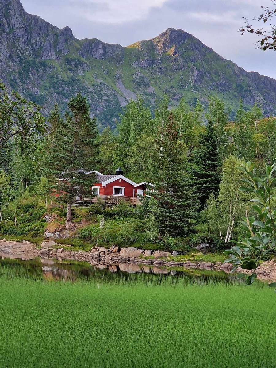 Gîte à la montagne et au bord de l'eau Norvège puzzle en ligne